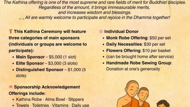 Kathina @ Chinese Theravada Buddhist Temple