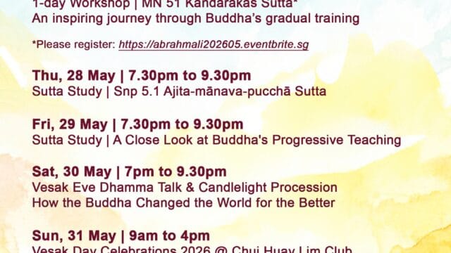 Ajahn Brahmali’s Vesak 2026 Teaching Tour