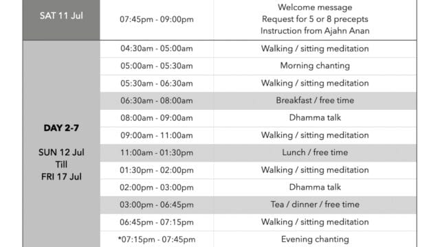 Online Retreat with Ajahn Anan