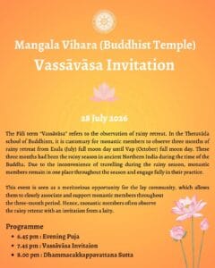 Vassāvāsa Invitation 2026