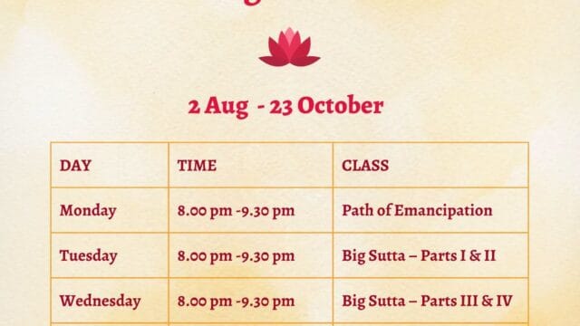 Pāli Chanting Classes – Big Sutta – Revision