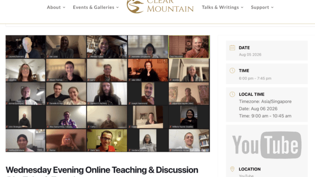 Thursday Morning (Singapore Time) Online Teaching & Discussion (YouTube & Zoom)